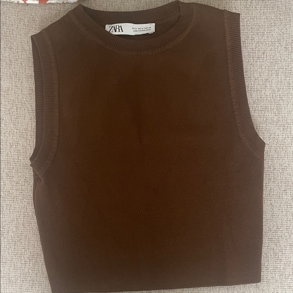 Zara Chocolate Brown Knit Tank